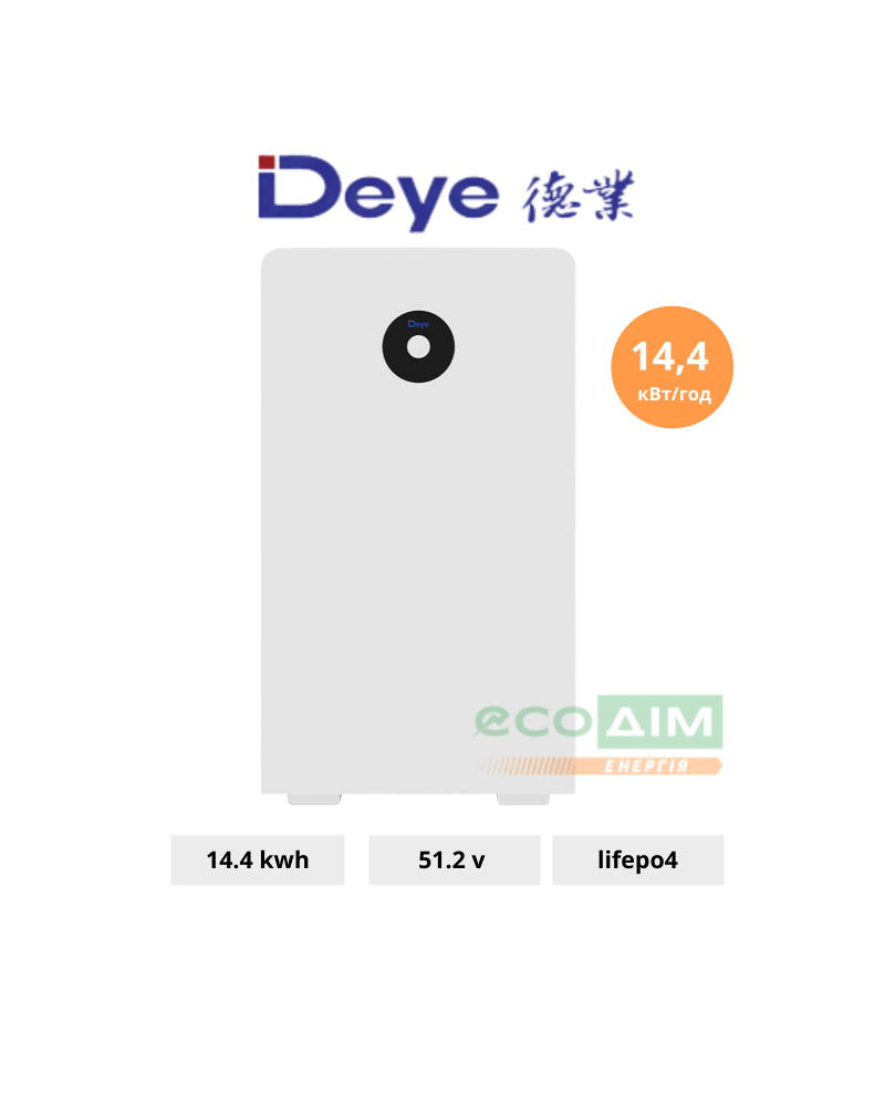 Акумуляторна батарея DEYE RW-F16 LiFePO4 LV 51.2V 314Ah 14.4kWh (RW-F16) 