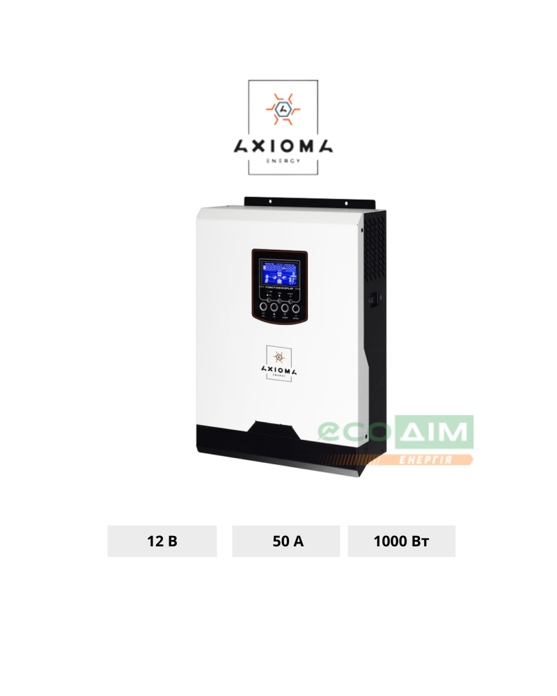 Гібридний ДБЖ + ШИМ контролер 50А AXIOMA energy ISPWM 1000 12В 1000Вт