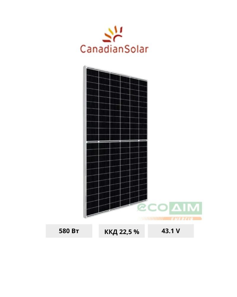 Сонячна панель Canadian Solar 580 Вт CS6W-580TB-AG