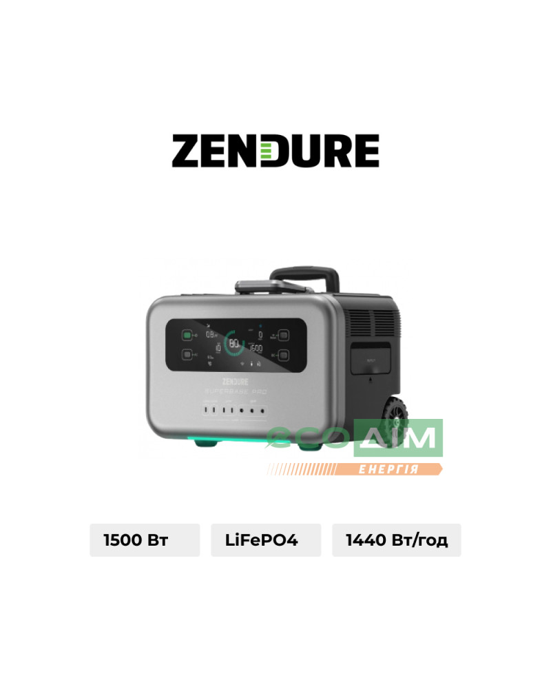 Портативна електростанція Zendure SuperBase Pro 1500Вт 1440Вт⋅год
